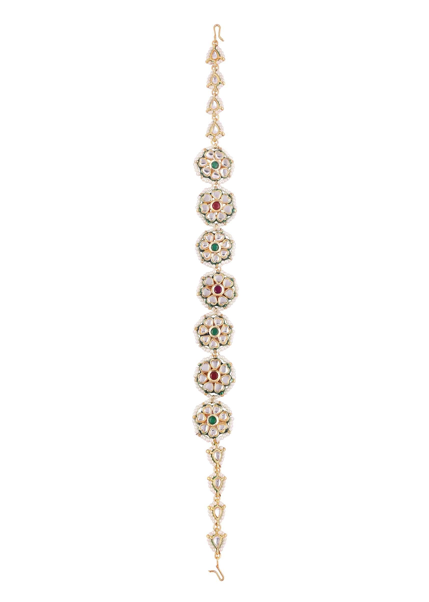 12464-gold-finish-kundan-matha-patti-with-pearls-3.jpg Gold Finish Kundan Matha Patti with Pearls