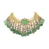 Voilet Toned Gold-Finish Kundan Choker Necklace Set With Colourful Meenakari Work In Mix Metal