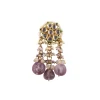 Voilet Toned Gold-Finish Kundan Choker Necklace Set With Colourful Meenakari Work In Mix Metal