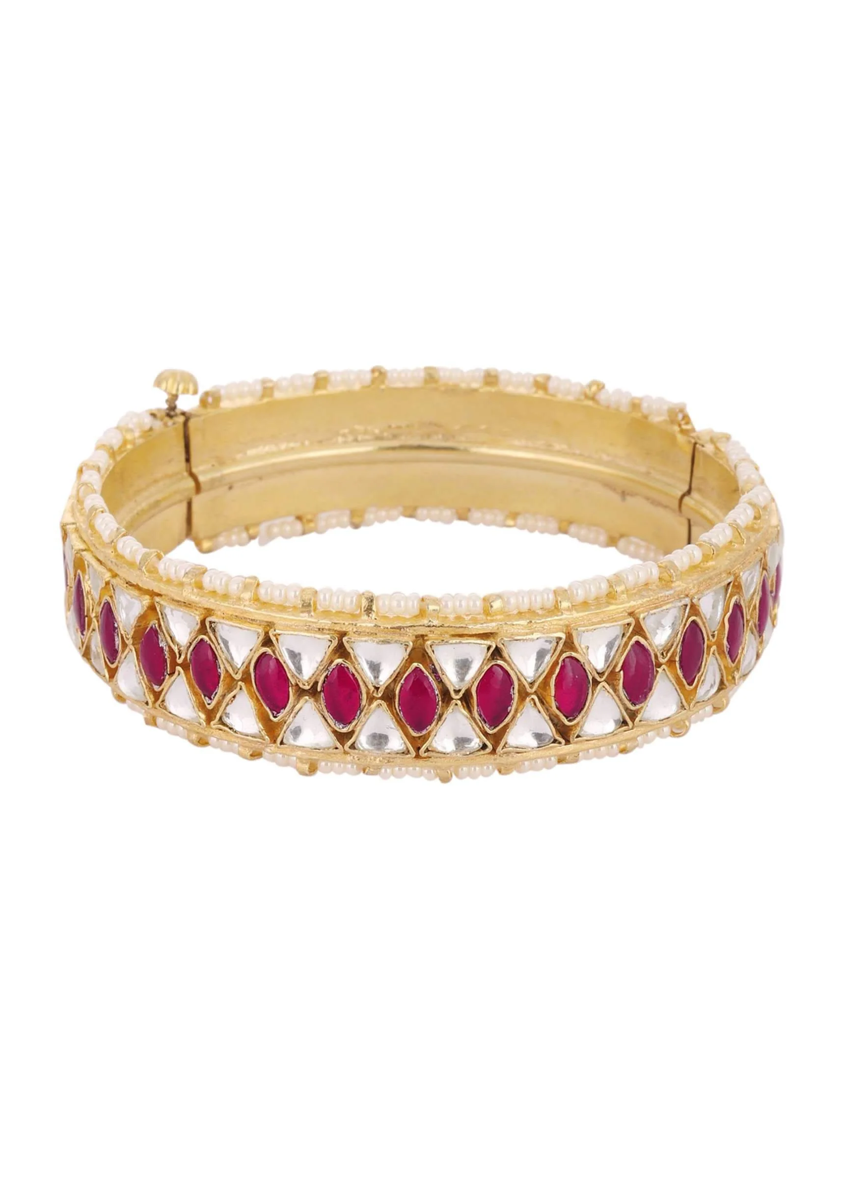 Gold Finished Kundan Polki Bangles