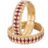 Gold Finished Kundan Polki Bangles