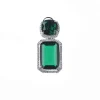 Silver Finish Necklace And Earring Set Studded With Green Synthetic Stones