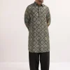 Brown Printed Kurta Patiala Set For Men