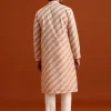 Grey Kurta Set With Striped Print
