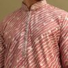 Pink Embroidered Lehariya Print Kurta Set