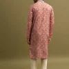 Pink Embroidered Lehariya Print Kurta Set