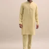 Green Threadwork Kurta Jacket Set For Men