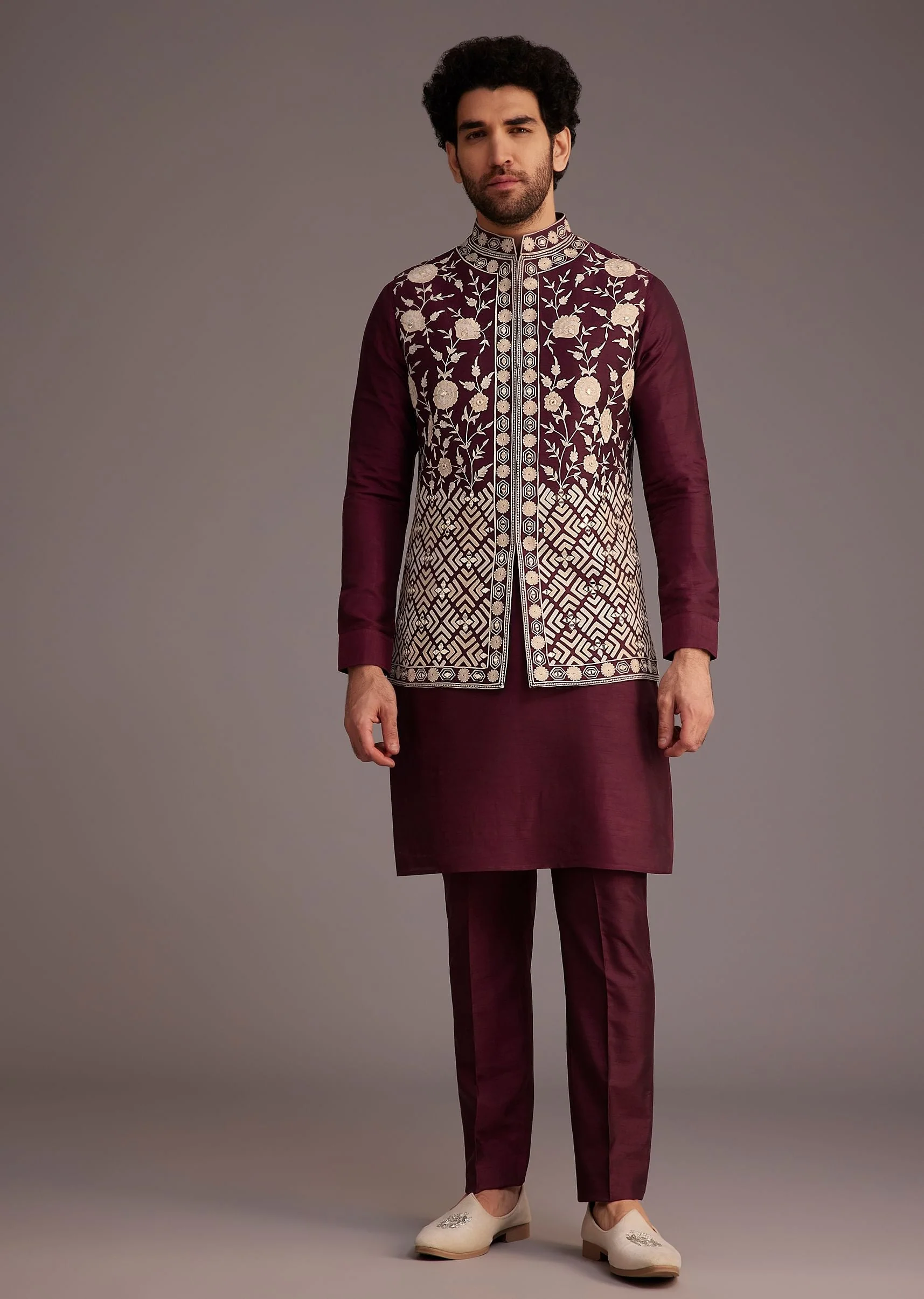 12654-wine-floral-embroidered-jacket-kurta-set-1.webp Wine Floral Embroidered Jacket Kurta Set