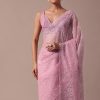 Pink Organza Saree With Unstitched Blouse