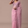 Pink Organza Saree With Unstitched Blouse