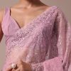 Pink Organza Saree With Unstitched Blouse