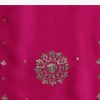 Rani Pink Hand Dyed Lehriya Silk Saree With Gota Patti Work