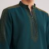 12738-peacock-blue-lycra-kurta-set-with-bead-work-4.jpg Peacock Blue Lycra Kurta Set With Bead Work