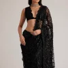 1274-black-net-saree-with-sequins-and-stones-embroidery-2.webp Black Net Saree With Sequins And Stones Embroidery