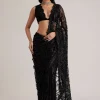 1274-black-net-saree-with-sequins-and-stones-embroidery-3.webp Black Net Saree With Sequins And Stones Embroidery