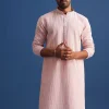 Lilac Georgette Kurta Set With Thread Work