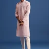 Lilac Georgette Kurta Set With Thread Work