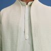 Green Silk Ombre Zardosi Kurta Jacket Set