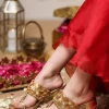 Gold Handcrafted Kolhapuri Heels