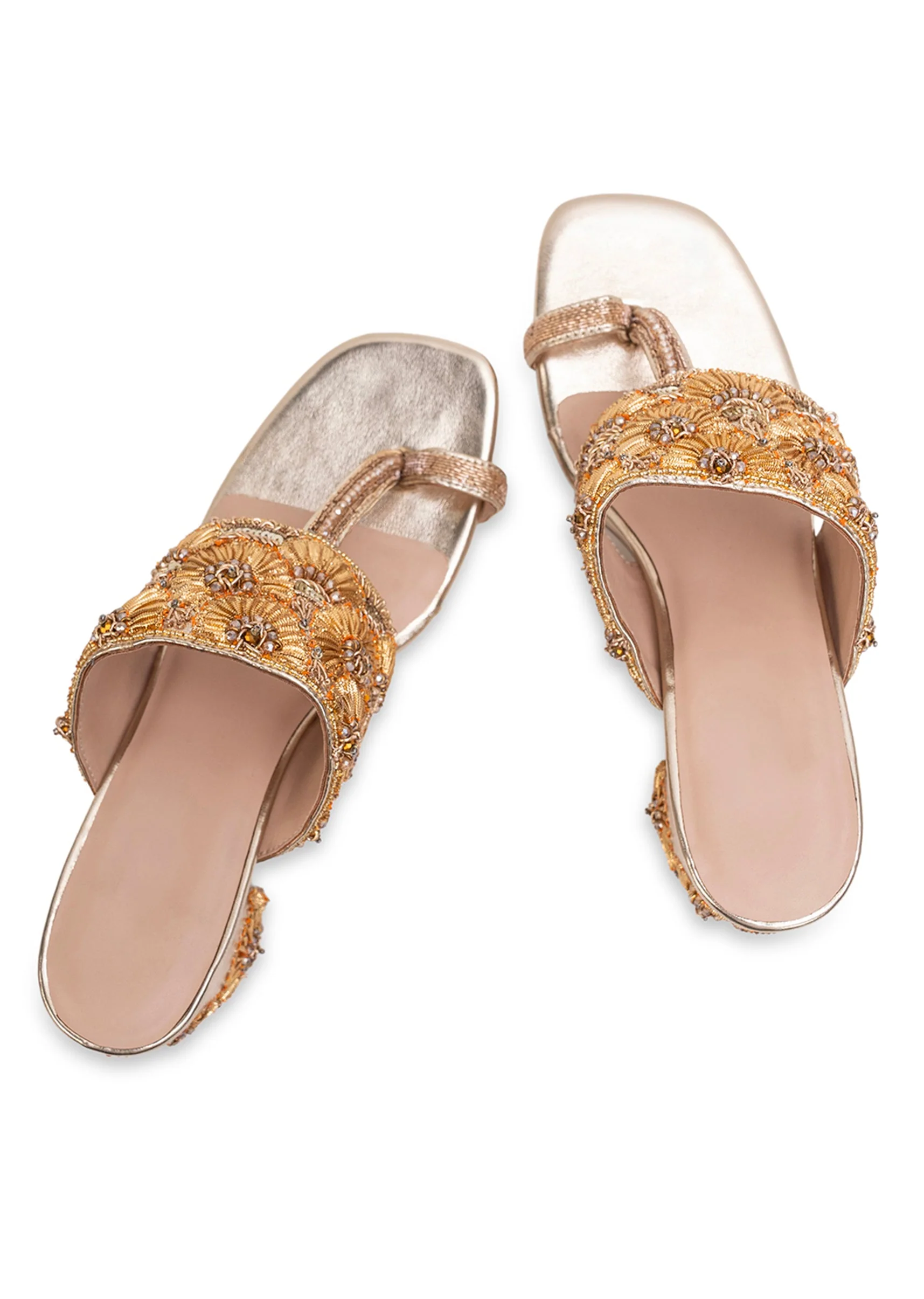 Gold Handcrafted Kolhapuri Heels