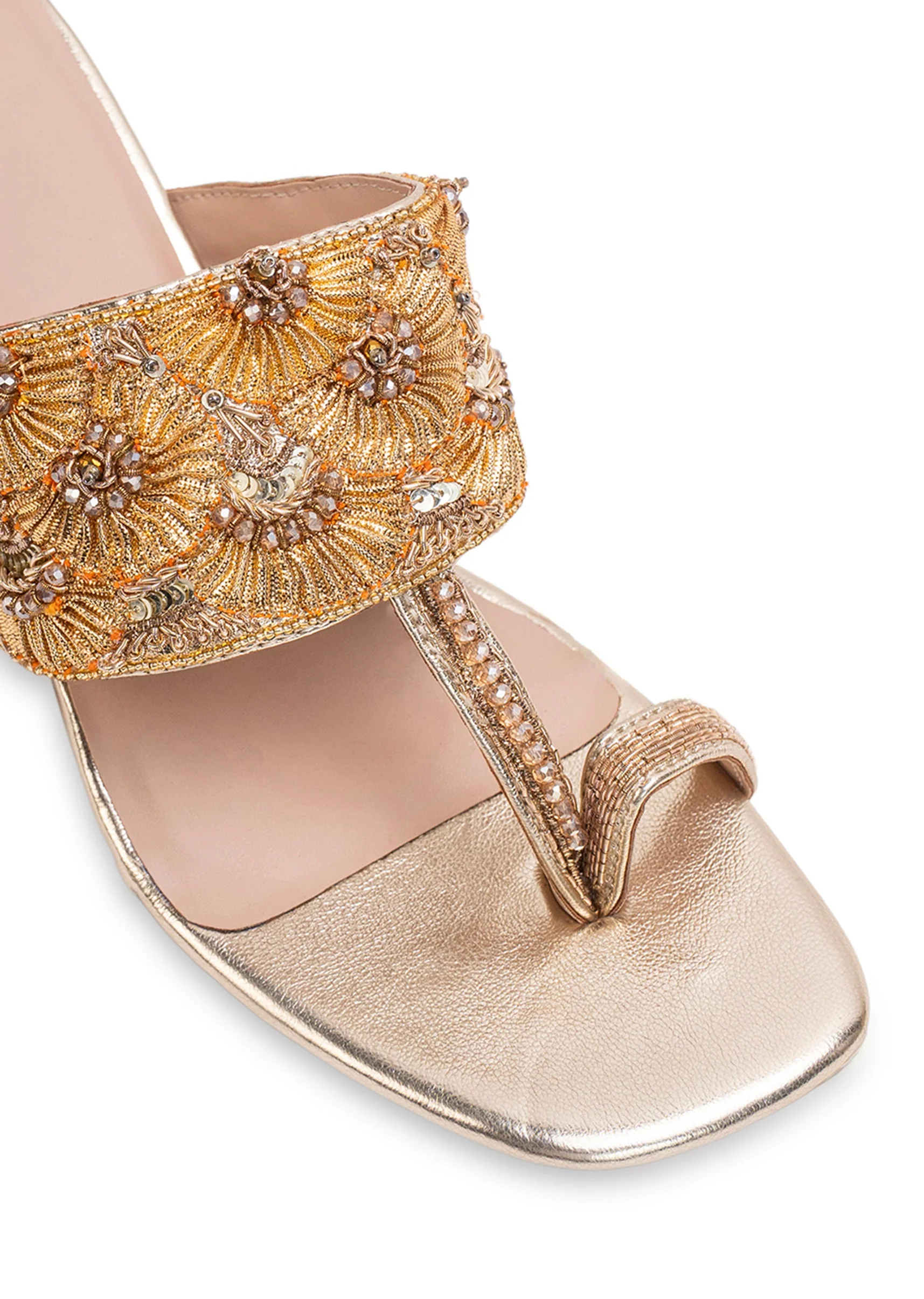 Gold Handcrafted Kolhapuri Heels