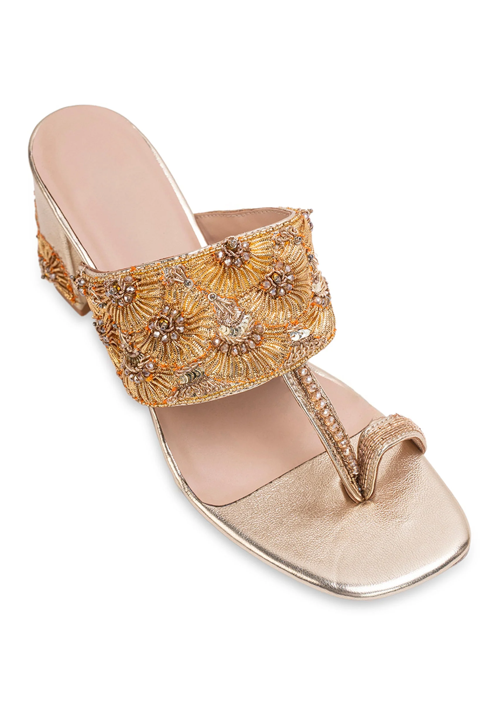 Gold Handcrafted Kolhapuri Heels