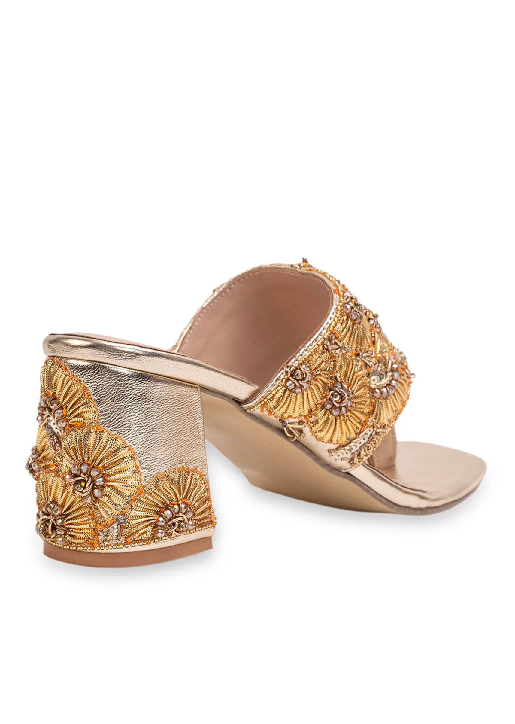 Gold Handcrafted Kolhapuri Heels