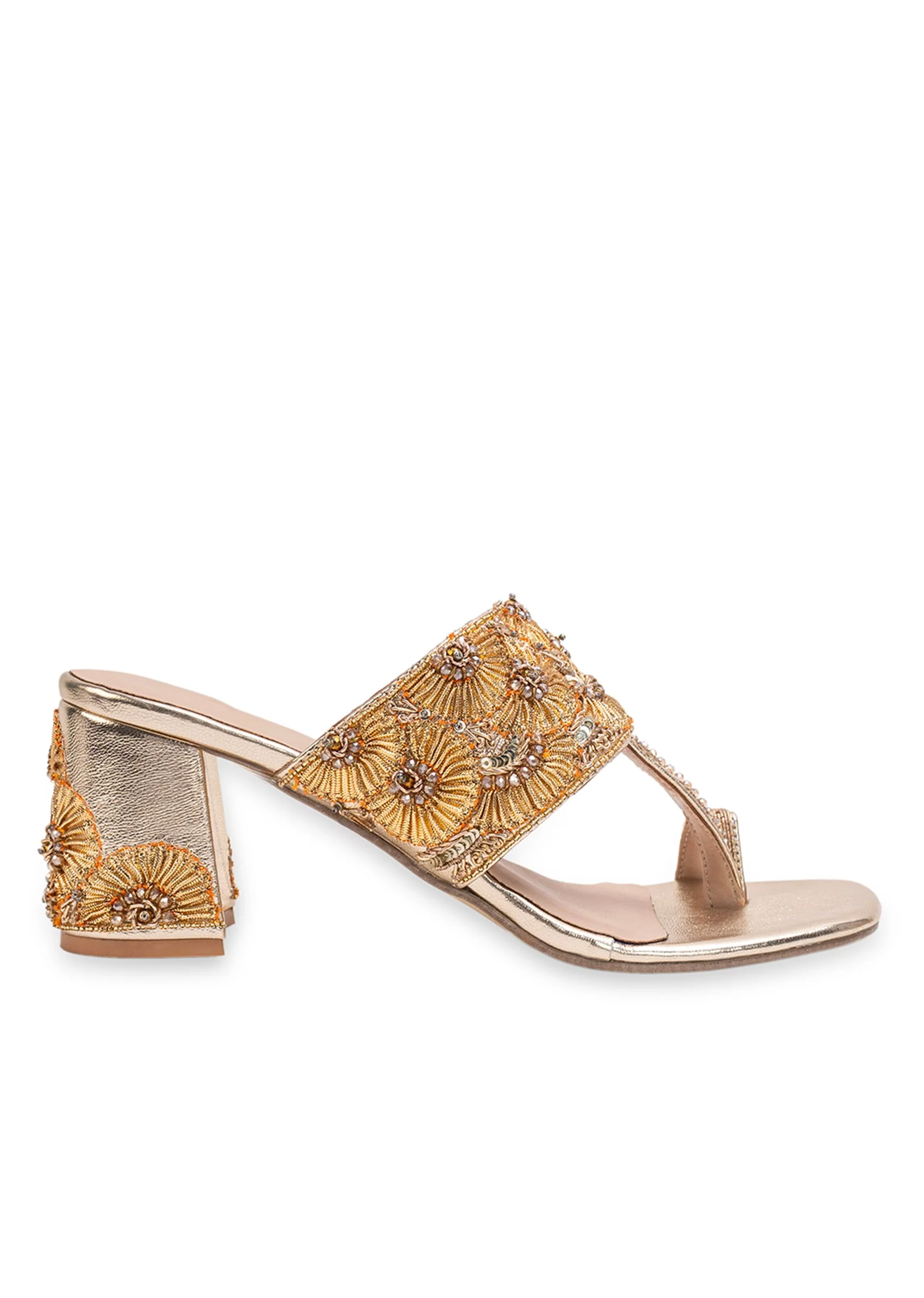 Gold Handcrafted Kolhapuri Heels