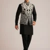 Black Embroidered Nehru Jacket Set
