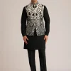 Black Embroidered Nehru Jacket Set