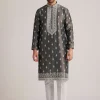12855-grey-embroidered-silk-kurta-set-1.webp Grey Embroidered Silk Kurta Set