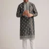 12855-grey-embroidered-silk-kurta-set-3.webp Grey Embroidered Silk Kurta Set