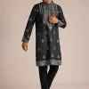 Grey Embroidered Full Sleeves Kurta Set