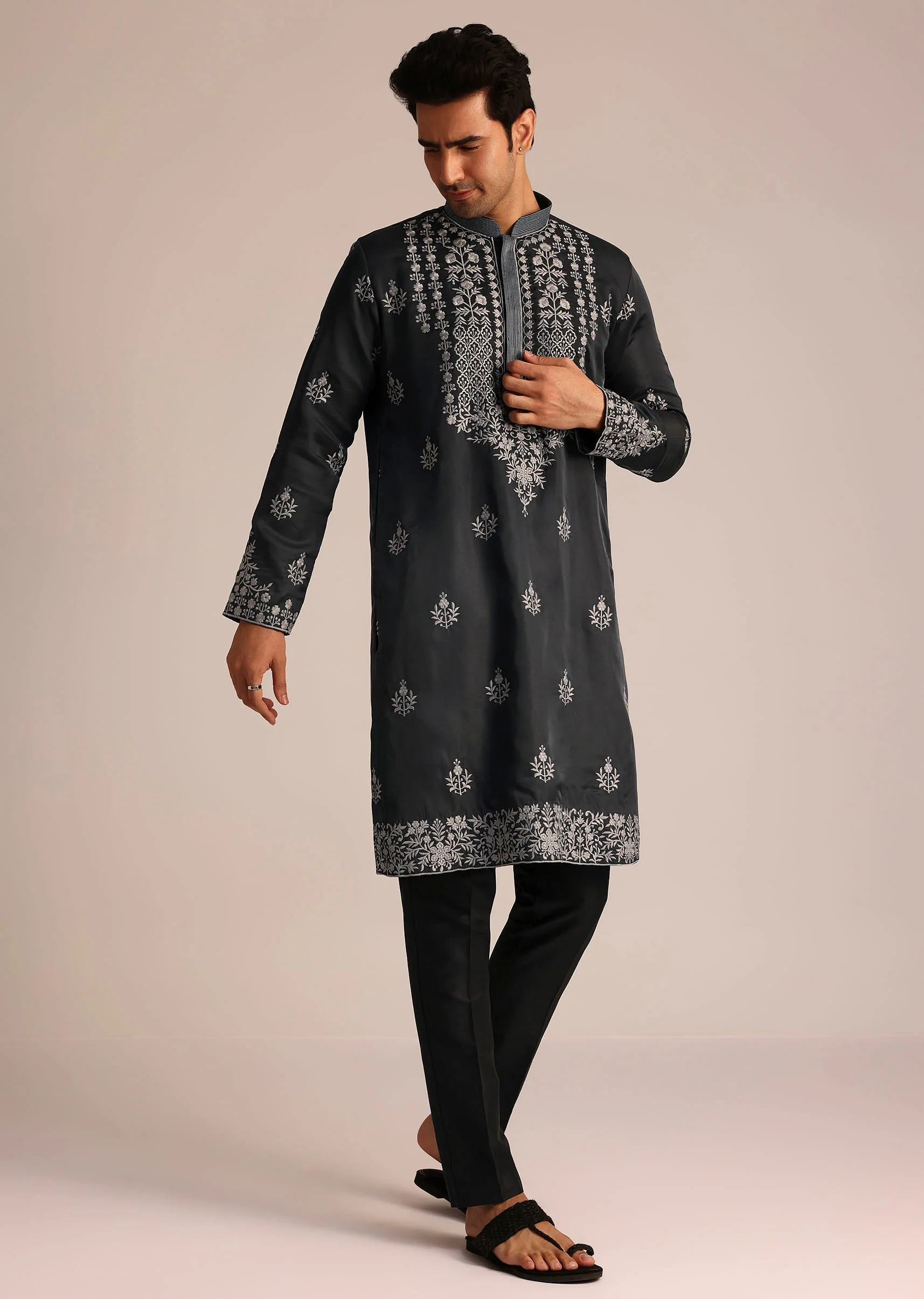 12864-grey-embroidered-full-sleeves-kurta-set-1.webp Grey Embroidered Full Sleeves Kurta Set