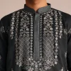 Grey Embroidered Full Sleeves Kurta Set