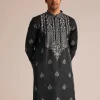 Grey Embroidered Full Sleeves Kurta Set