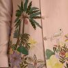 Baby Pink Silk Jacket Set With Nature Themed Patch Work