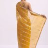 Mustard Yellow Zari Woven Chanderi Saree With Unstitched Blouse