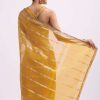 Mustard Yellow Zari Woven Chanderi Saree With Unstitched Blouse