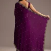 Chinon Satin Saree With Cutdana And Mirror Embellishment