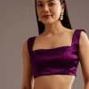 Chinon Satin Saree With Cutdana And Mirror Embellishment