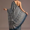 12925-blue-chevron-and-ajrakh-printed-satin-saree-6.webp Blue Chevron And Ajrakh Printed Satin Saree