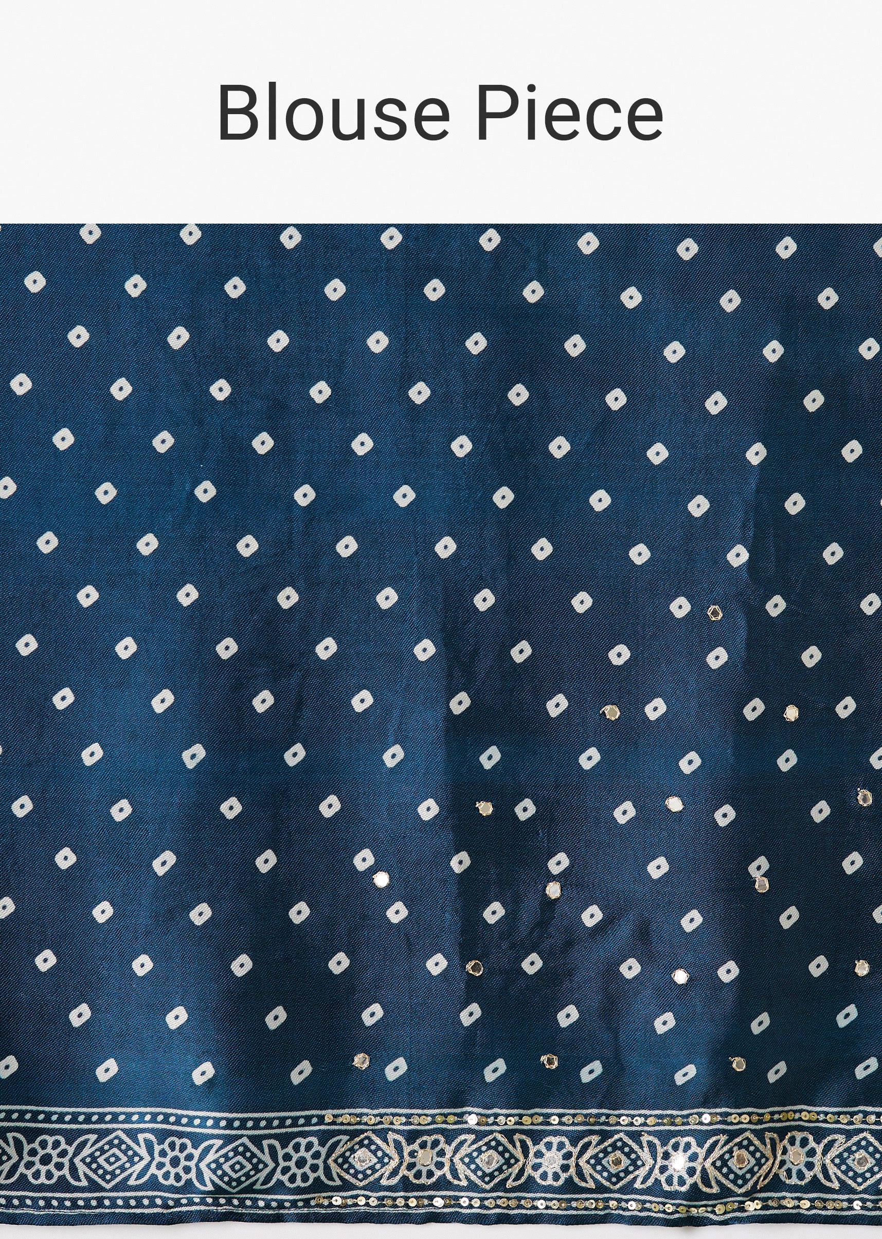 12925-blue-chevron-and-ajrakh-printed-satin-saree-9.jpg Blue Chevron And Ajrakh Printed Satin Saree