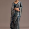 12926-unstitched-fabric-only-unstitched-fabric-only-variation-1.webp Blue Chevron And Ajrakh Printed Satin Saree