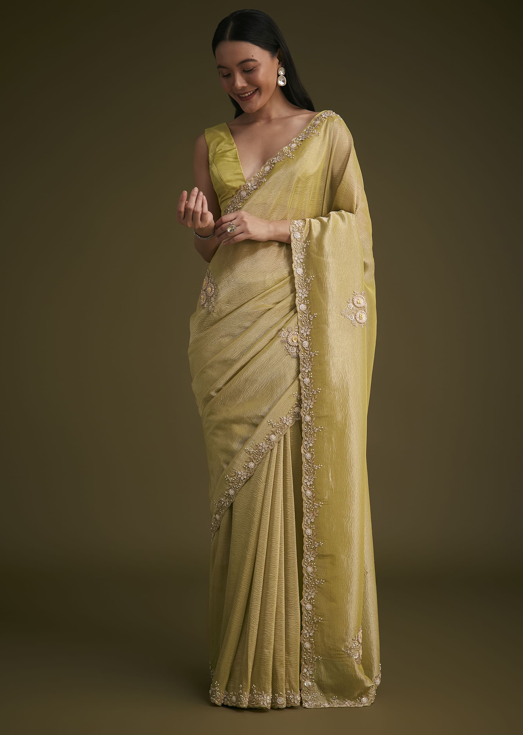 12957-yellow-tissue-saree-with-floral-embroidery-1.jpg Yellow Tissue Saree With Floral Embroidery