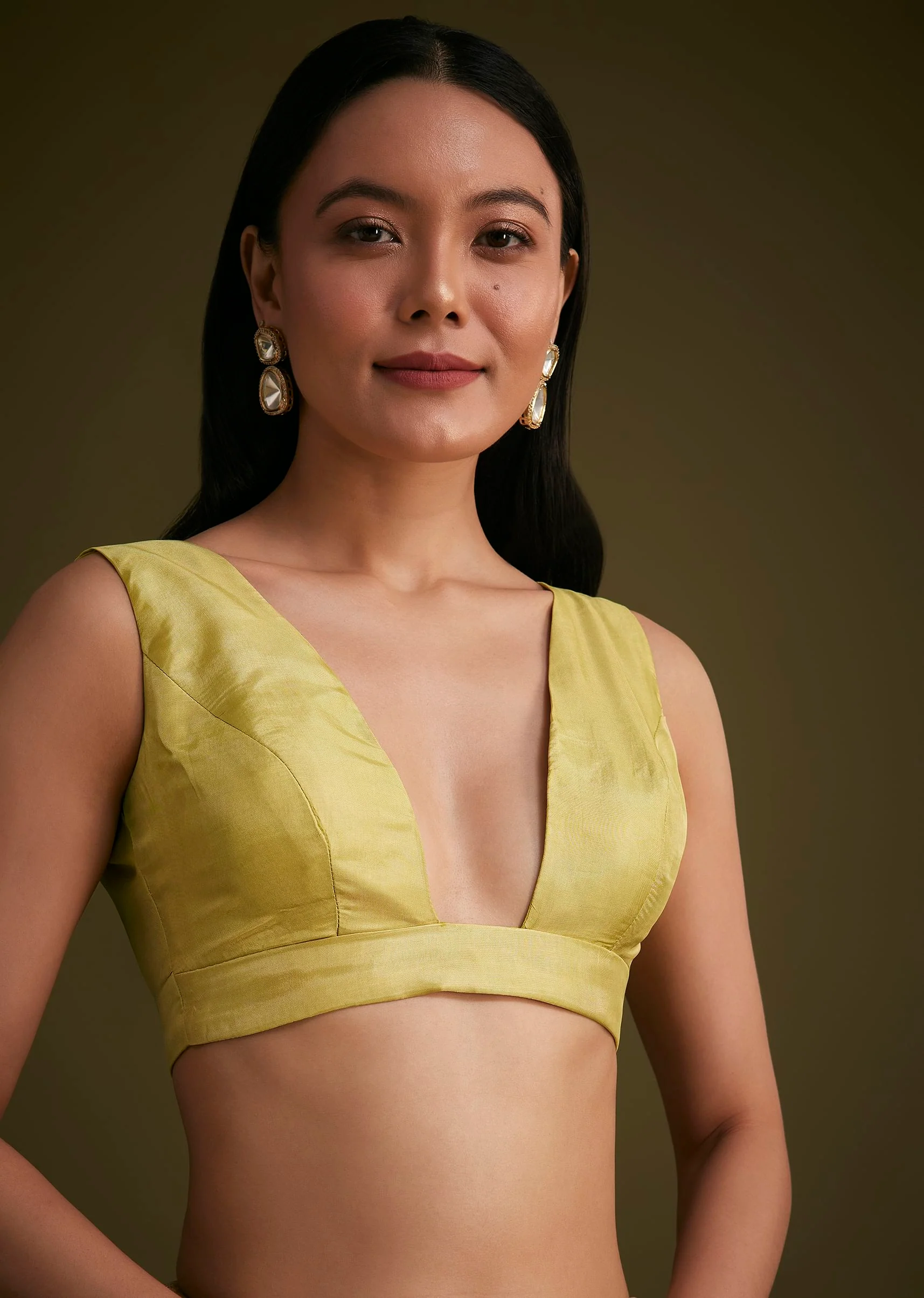 Yellow Tissue Saree With Floral Embroidery