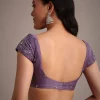 Purple Soft Organza Saree With Cutdana Sequins Embroidery