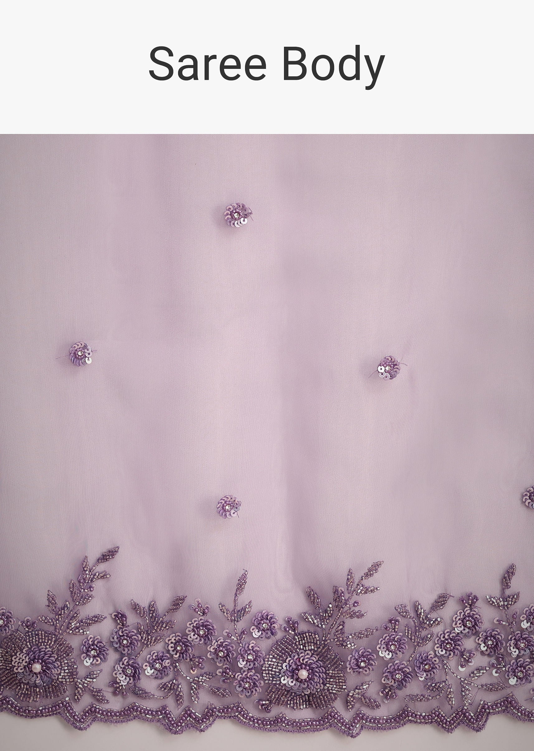 Purple Soft Organza Saree With Cutdana Sequins Embroidery