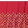 Red Silk Woven Saree With Bandhani Detail And Unstitched Blouse Piece