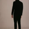 Black Velvet Jodhpuri Set with Pocket Square